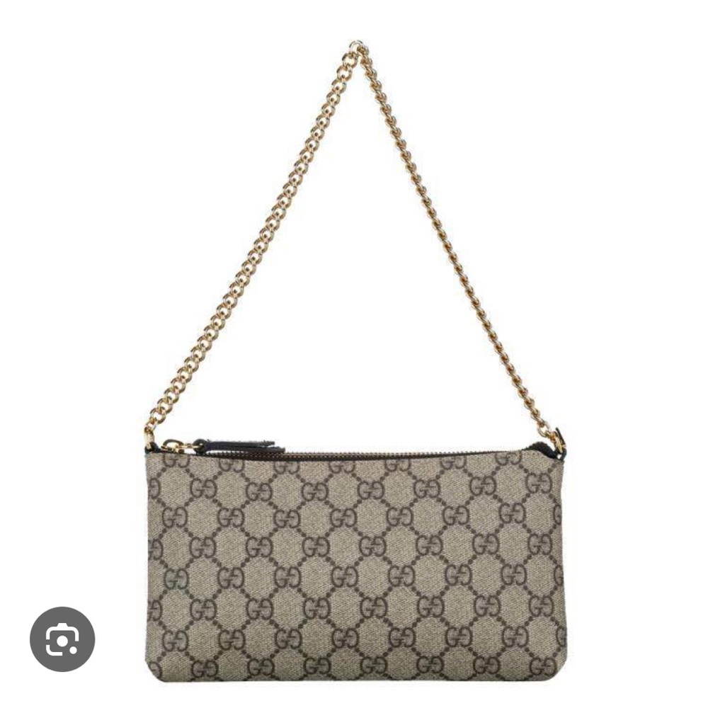 GUCCI GG Canvas Baguette Bag